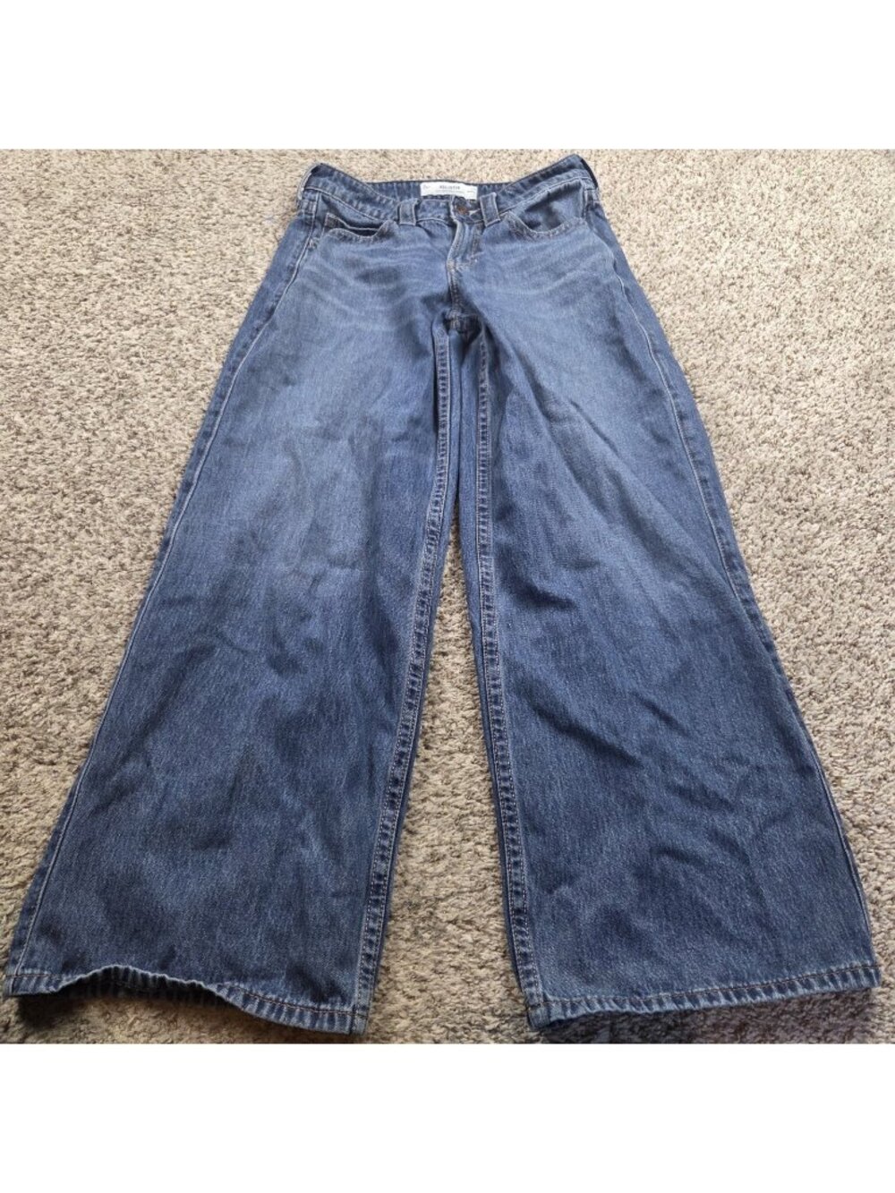Hollister Jeans Womens 26 Low Rise Super Baggy Denim Dark Wash
